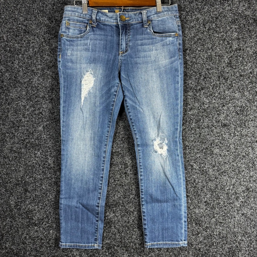Kut from the Kloth Catherine Boyfriend Petite Distressed Jeans Blue 4P